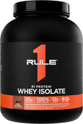 Rule 1 R1 Protein Whey Isolate - with 25g Protein &amp 6g BCAA Exclusively from Isolated &amp Hydrolyzed Sources for Workout Recovery (5 Pounds* Milk Chocolate)