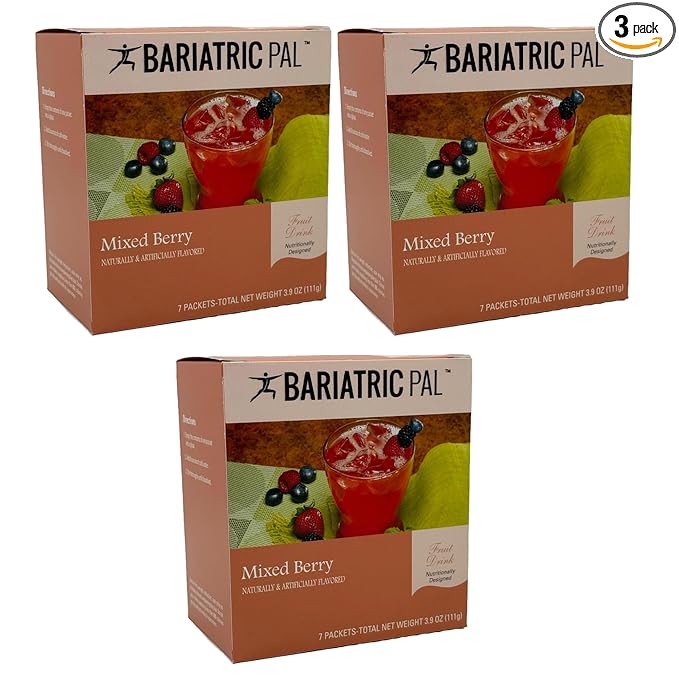 BariatricPal 12g Protein Sugar-Free Fruit Drink - Mixed Berry (3-Pack)