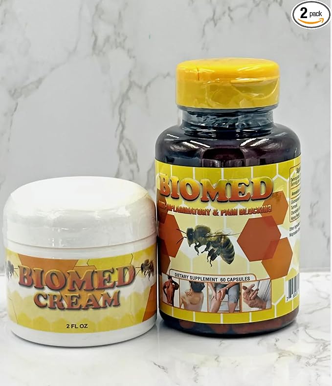 New Biomed Joint Support - Glucosamine Chondroitin - with Boswellia Turmeric &amp Hyaluronic Acid - Joint Health Supplement Mobility Flexibility 60 Capsules 1 Bottle &amp 2 oz bio med Cream