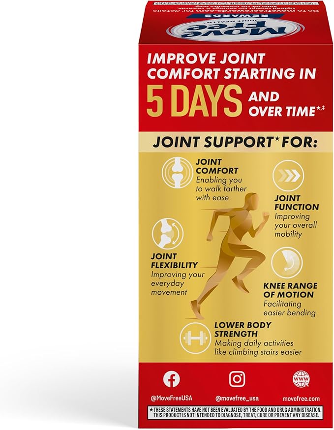 Move Free Advanced 5-Day Joint Support Supplement with Turmeric Curcumin &amp Tamarind (TamaFlex) Glucosamine &amp Vitamin D3 for Joint Health Bone Strength Cartilage and Knee Range of Motion. 9