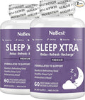 NuBest Sleep Xtra | Supports Healthy Sleep for Adults | Vitamin B6 Melatonin Ashwagandha Chamomile Valerian &amp More - Non Habit-Forming | 60 Vegan Capsules | Pack 2