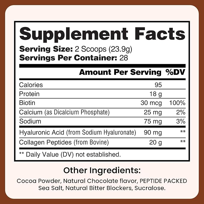 Wound Care Plus Collagen Peptides Powder Chocolate - Grass-Fed Hydrolyzed Collagen with 18g Protein - Supports Skin &amp Joint Health - Delicious Chocolate Flavor