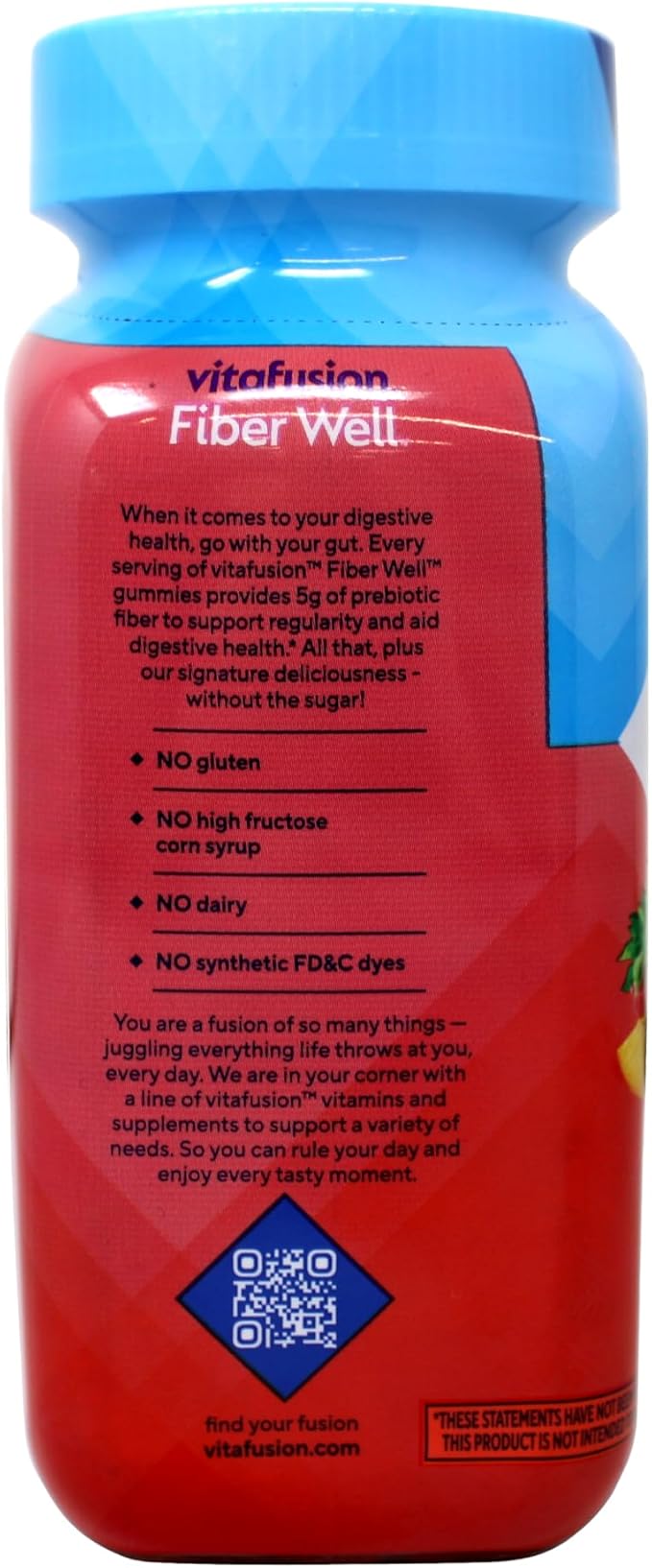 Vitafusion Fiber Well Sugar Free Gummies Dietary Supplement Peach/Strawberry/Berry 90 Ct (6 Pack) (Bundle)