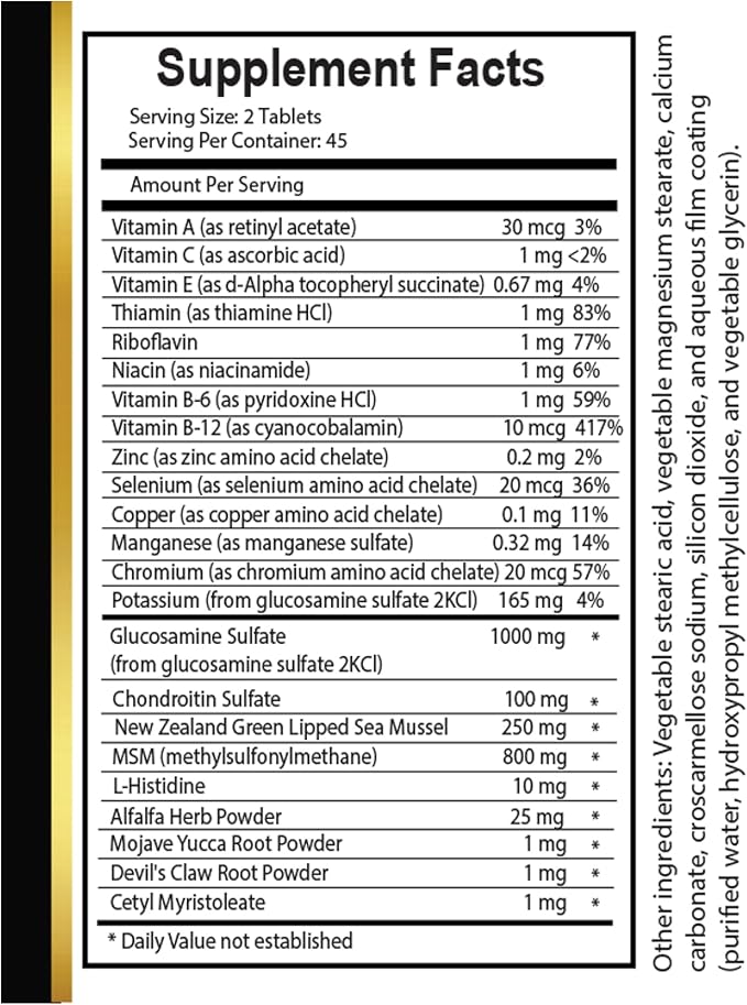 Joint Matrix PRO Natural Complex - Joint Health Supplement for Men Antioxidant Properties Non GMO Dietary Supplement Flexibility and Balance - 1 Bottle 90 Tablets