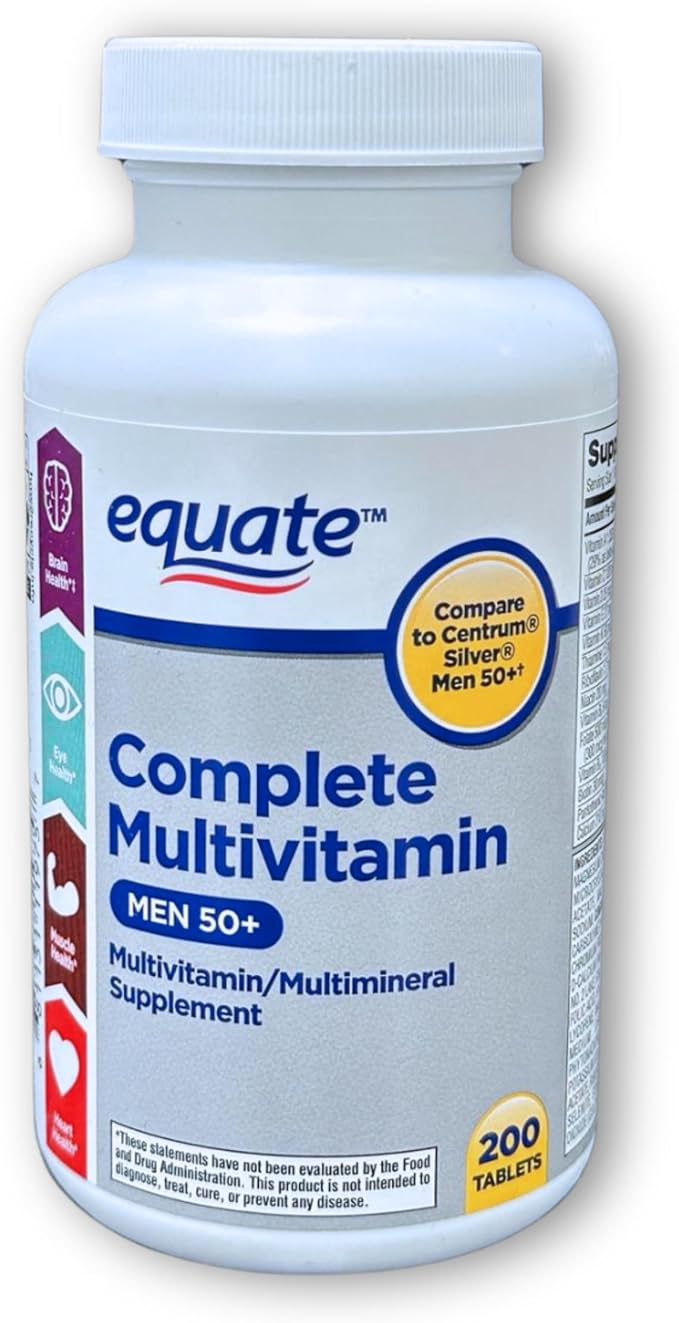 Multivitamin Multimineral for Men 50+ Tablets 200 Count (Pack of 1) Boxed by Fusion Shop Store