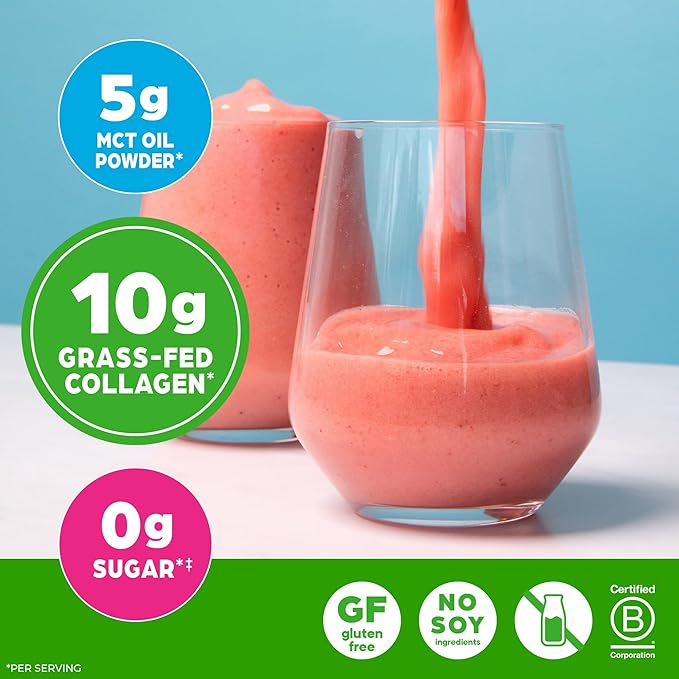 Orgain Keto Collagen Protein Powder Vanilla - 10g Grass Fed Hydrolyzed Collagen Peptides for Women &amp Men Type I &amp III 5g MCT Oil - Hair Skin Nail &amp Joint Support Non-GMO Gluten Fre