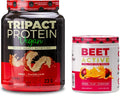 Nutrology TRIPACT Vegan Protein Powder for Vegan Protein Shakes Peanut Butter Vanilla (20 Servings) &amp Beet Active Natural Pre-Workout Powder Passion Fruit Flavor (30 Servings)