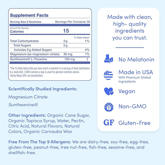 FIRST DAY Kids &amp Womens' Calming Magnesium Gummies (Strawberry) | Rest &amp Energy Bedtime Supplement | Balanced Mood | No Melatonin | Clean Label Project Verified® | Vegan Non-GMO | 30-Day Supp