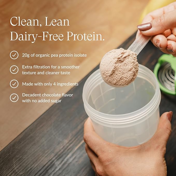 Beam Vegan Protein Powder – Organic Pea Protein Isolate 20g Plant-Based Protein per Serving Third-Party Tested No Added Sugar Dairy Free Soy Free Gluten Free 20 Servings Chocolate