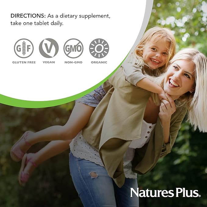 NaturesPlus Source of Life Garden Women’s Once Daily Multivitamin - 30 Tablets - Supports Energy &amp Healthy Immune System - USDA Certified Organic Non-GMO Vegan Gluten Free - 30 Servings