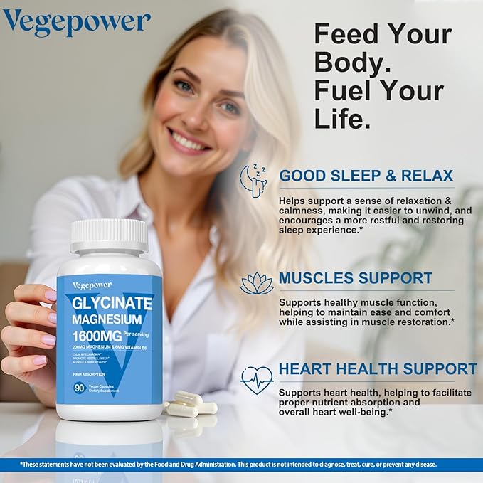 Iron Supplement Gummies + Magnesium Glycinate 1600 MG with Vitamin B6 180 Count