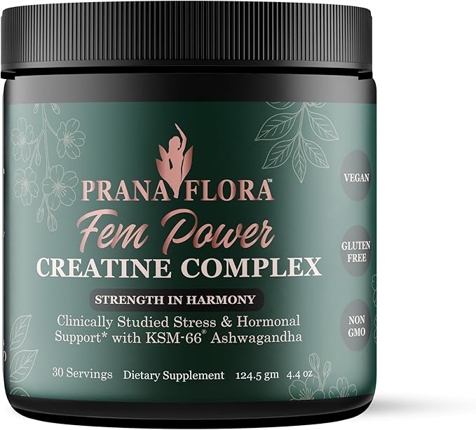 FemPower Creatine for Women - Micronized Creatine Monohydrate with KSM-66 Ashwagandha for Strength Brain Health and Hormonal Balance - Unflavored 30 Servings