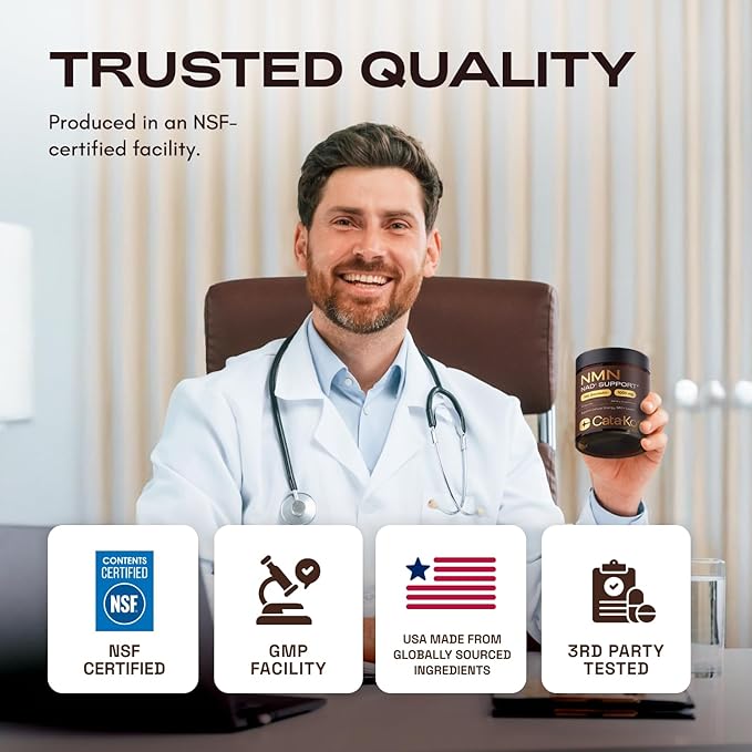 NMN Supplement – 4-in-1 NAD Supplement with Quercetin | TMG | Resveratrol – NMNH Alternative – Supports Cellular Energy &amp NAD+ Level – 60 Capsules – Third-Party Tested (1 Pack)