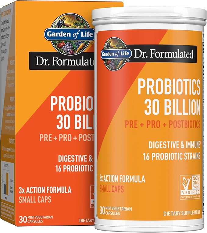 Garden of Life Dr Formulated Once Daily Complete Prebiotics Probiotics &amp Postbiotics for Women's &amp Adults' Digestive &amp Immune Health 50 &amp 30 Billion CFU 30 Day Supply