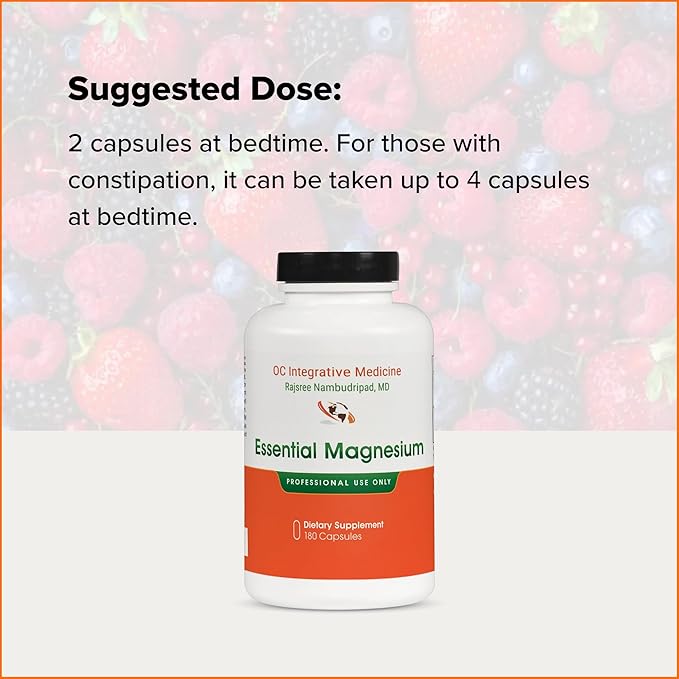 Essential Magnesium by Dr. Rajsree MD | Supports Restful Sleep Muscle Relaxation &amp Bowel Regularity | 3 Highly Absorbable Forms of Magnesium | 180 Capsules