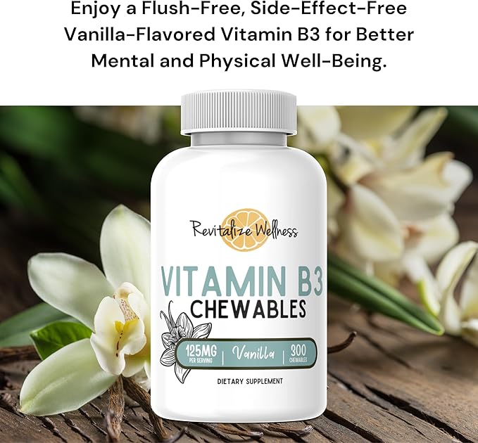 Vitamin B3 Chewables | 125 mg Vitamin B3 per Serving | Vanilla Flavor | 300 Servings