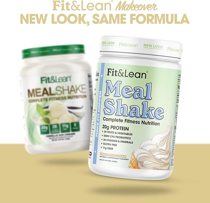 Fit &amp Lean Meal Shake N-CLA Fat Burning Capsules Protein Fiber Probiotics 120 Servings