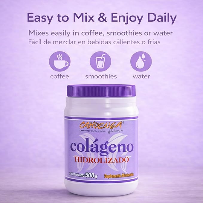 CAHUENGA Hydrolyzed Collagen Powder 500g - Unflavored Protein for Hair Skin Nails &amp Joints – Keto &amp Gluten-Free - Colageno Hidrolizado (Hydrolyzed Collagen) 500g