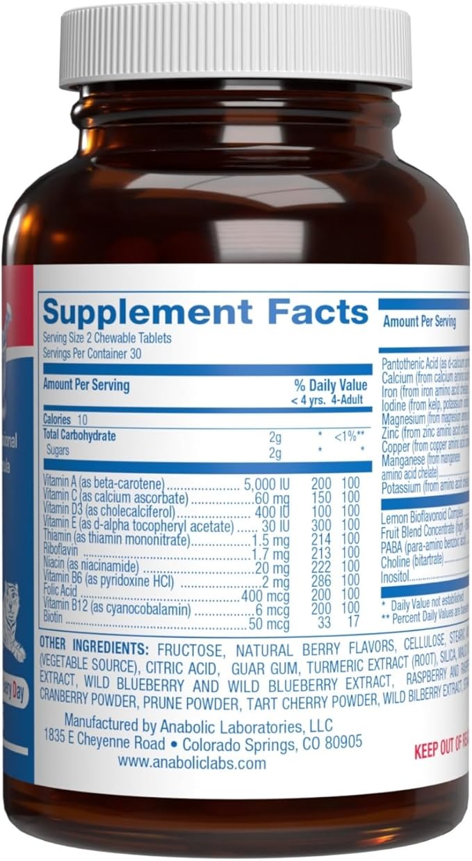 25-in-1 Kids Chewable Multivitamin - Clinically Formulated Kids Multivitamin with Iron Magnesium Vitamins A B Complex C D E Antioxidant Rich Fruit Extracts &amp More - Made in The USA - 1 Month Suppl