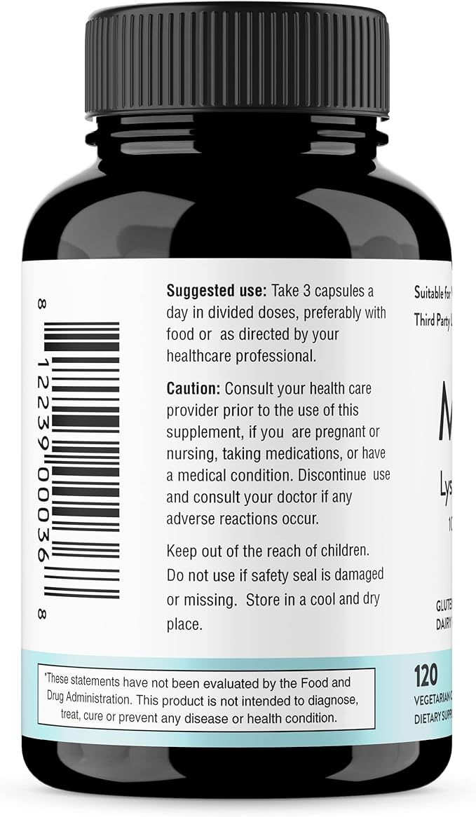 Sandhu's Magnesium Glycinate Lysinate | 120 Easy to Swallow Chelated Vegan Capsules | Magnesium Lysine Chelate Supplement for High Absorption | for Best Sleep Leg Cramps Relaxation