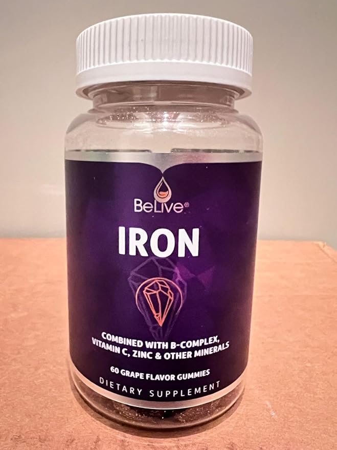 BeLive Iron and Vitamins D3 B12 Bundle for Energy Blood Oxygen Inmune Support and Enhanced Bone and &amp Muscle Strength