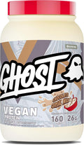 GHOST Vegan V2 Protein Powder Chocolate Cereal Milk - 2LB Tub 26G of Protein - Plant-Based Pea &amp Organic Pumpkin Blend Protein with Fiber &amp Iron - Flavored Post Workout Shakes - Soy &amp Gl