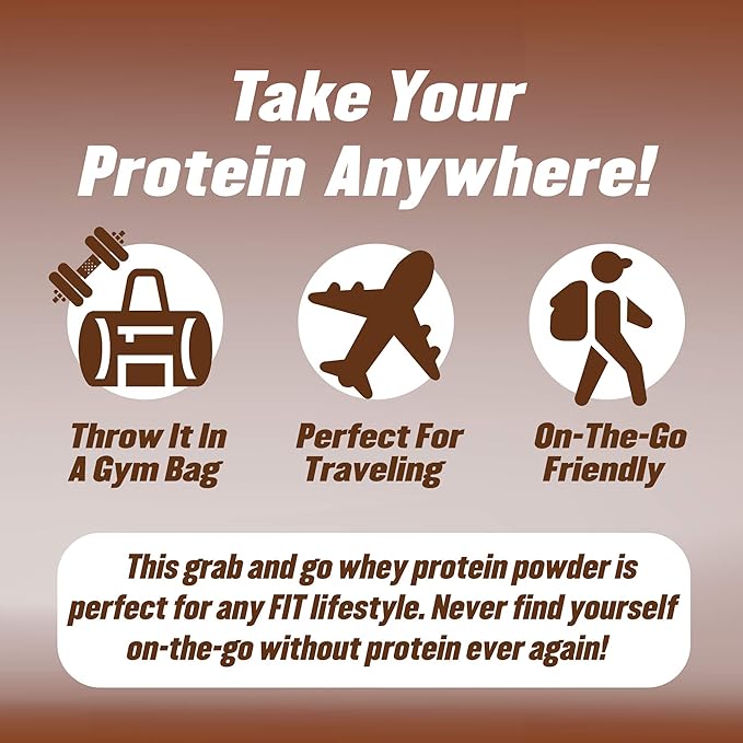 FITCRUNCH Whey Protein Powder | Designed by Robert Irvine | Mixability Technology Gluten Free Soy Free &amp Non-GMO (Chocolate Travel Pack 16 Servings)