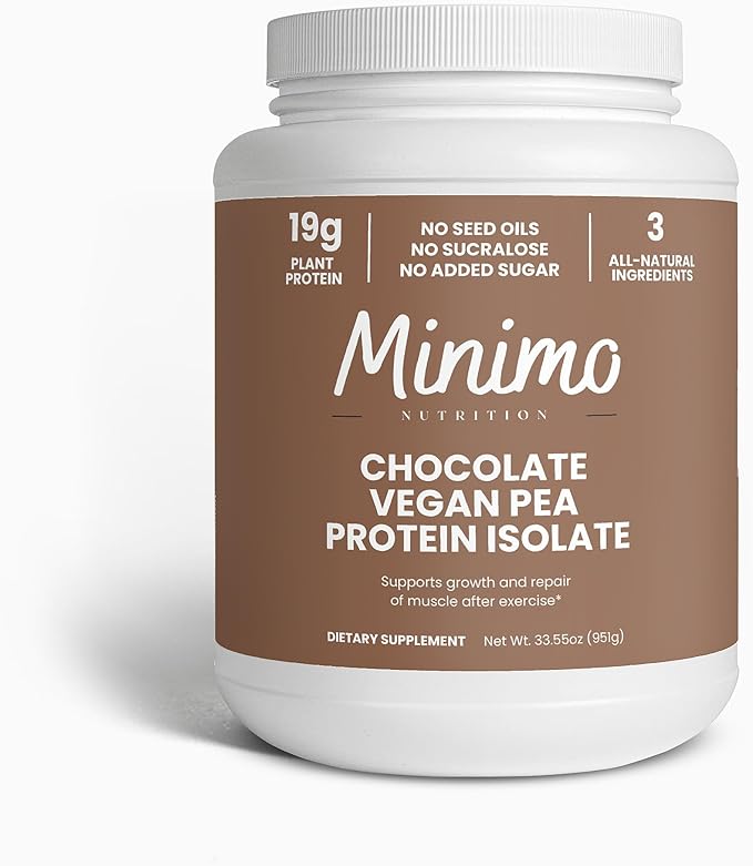Vegan Pea Protein Isolate Powder Chocolate Only 3 Ingredients 19g of Pea Protein Isolate No Seed Oils No Added Sugar No Sucralose 2.09 lbs