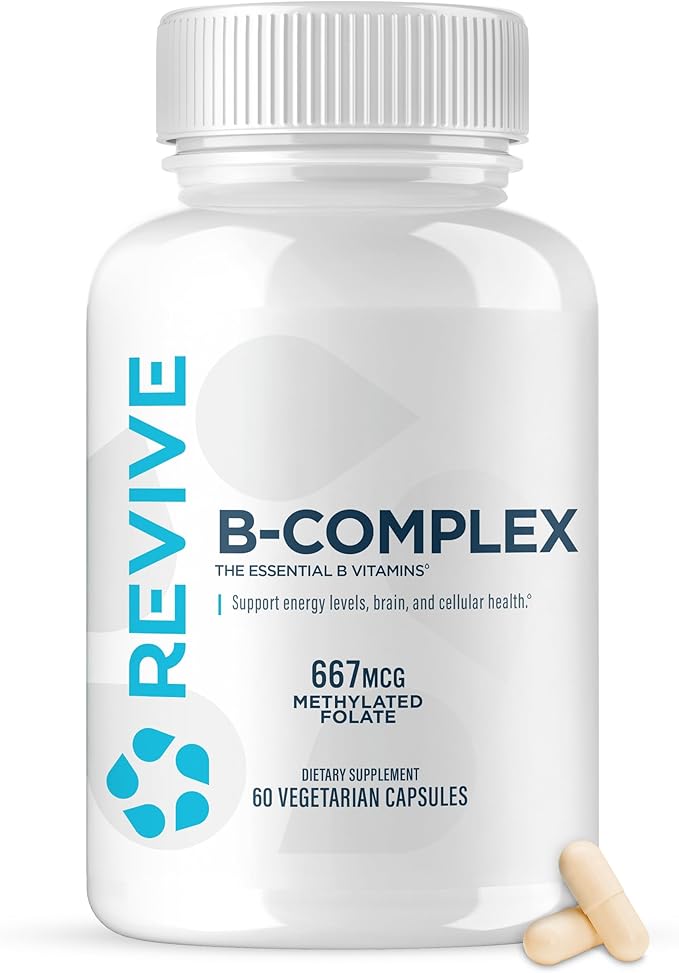 Revive MD Vitamin B Complex Capsules for Men &amp Women – Supports Heart Health Energy &amp Immune System – Vitamin B12 Complex Promotes Healthy Brain Function &amp Overall Wellness (60 Servings)