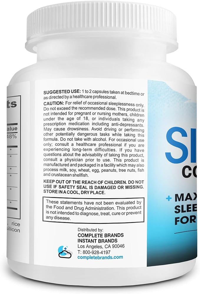 Sleep Complete - 6-in-1 Natural Sleep Support Formula Blend of L-Theanine 5-HTP Melatonin Magnesium Mucuna Pruriens Extract GABA and Phellodendron Bark (herb Powder).