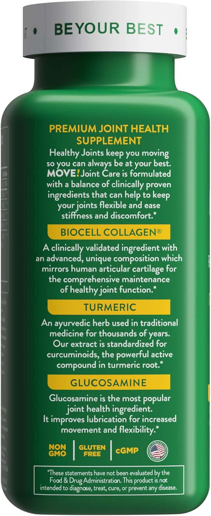 Health Logics Move! Healthy Joints with BioCell Collagen Glucosamine MSM Vitamin C Turmeric Extract 95% Curcuminoids Boswellia Serrata | Support Joint Comfort | Non-GMO | 90 Capsules