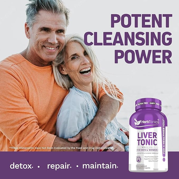 Liver Cleanse Detox &amp Repair Formula with Milk Thistle - Artichoke and Herbs Liver Health Support Supplement - Prostate Support Supplement for Men's Health | with Saw Palmetto &amp Less Urination