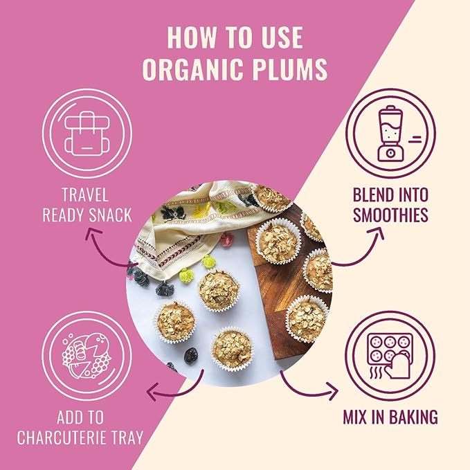 Sunny Fruit Organic Probiotic Pitted Prunes - 6 Bags (30 Individual Portion Packs) | No Preservatives No Sugar Added | Dried Plums Snack Packs with Live Probiotics | ORGANIC NON-GMO KOSHER HALAL