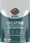 Creatine Monohydrate Powder for Women and Men by Garden of Life Micronized Pre Workout with Probiotics for Muscle Strength Performance Sport Amino Energy About 60 Easy to Mix Unflavored Servings