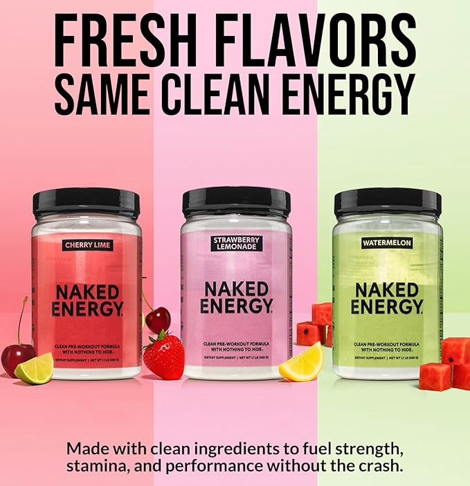 NAKED Whey Isolate Protein Powder (28 Servings) Cherry Lime Energy Pre Workout (30 Servings) – Grass-Fed Non-GMO Gluten Free Vegan