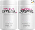Codeage Women’s Daily Multivitamin 25+ Vitamins &amp Minerals Fermented Organic Whole Foods Probiotics Supplement - Vitamin A B C D E &amp K Omega 3 Zinc – Vegan - 2 Pack
