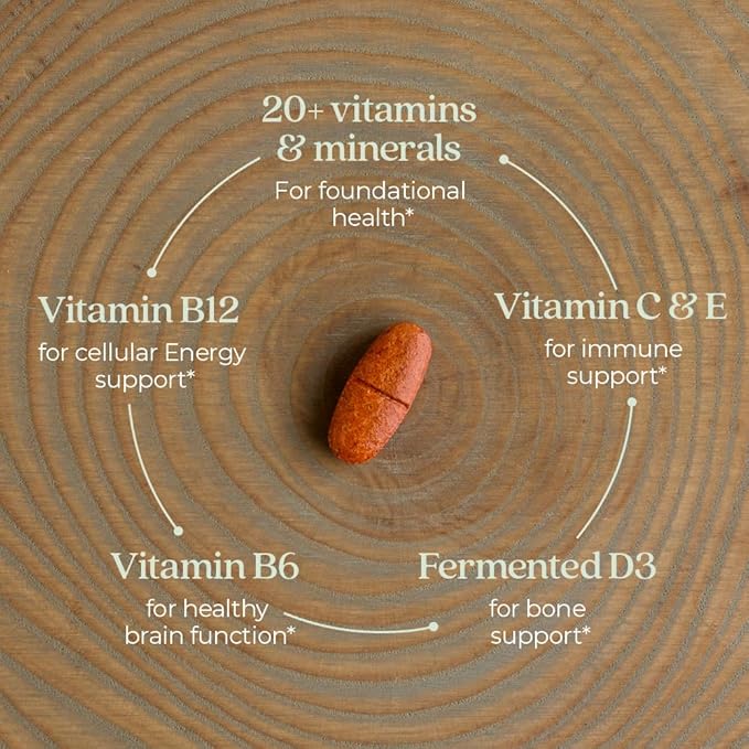 New Chapter Women’s Multivitamin 55+ Astaxanthin B6 B12 D3 Vitamin C &amp Zinc Immune Heart Cellular Energy and Bone Support Gentle on The Stomach One Daily Non-GMO Gluten-Free 48 Table