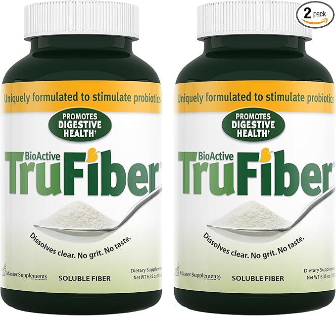 Master Supplements TruFiber - 6.35 oz Pack of 2 - Prebiotic Fiber to Help Boost Probiotic Growth - Supports Digestive Health - Vegan Gluten Free - 100 Total Servings