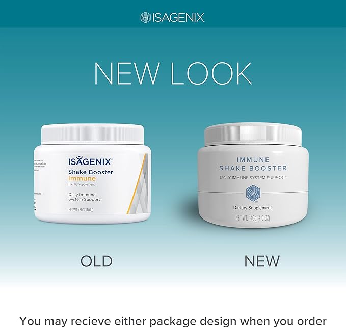 Isagenix Immune Shake Booster - Supports Healthy Immune Function with Wellmune® Beta-Glucans &amp Mushroom Blend - Unflavored Powder for Easy Mixing - Good Source of Fiber - No Artificial Ingredients