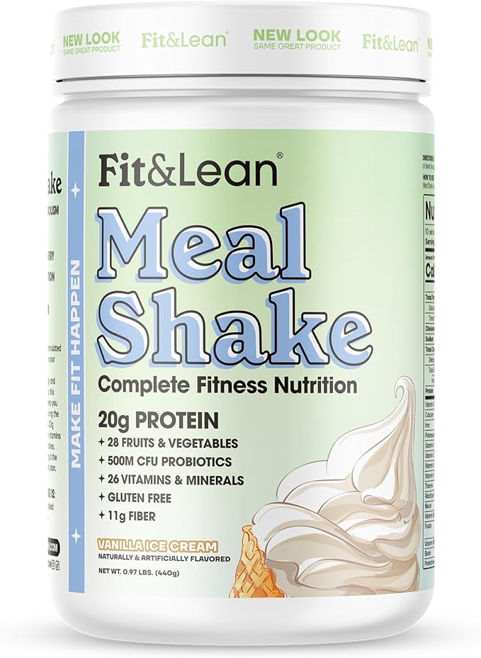Fit &amp Lean Meal Shake N-CLA Fat Burning Capsules Protein Fiber Probiotics 120 Servings