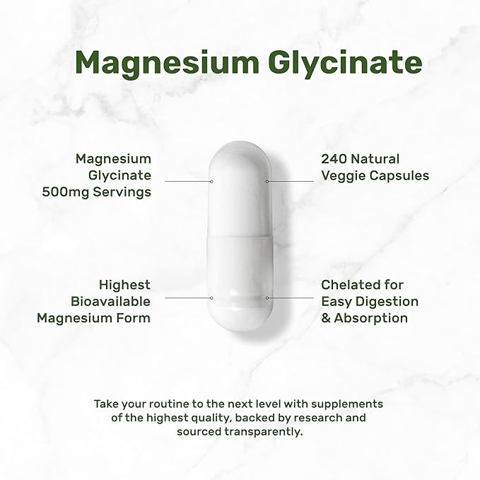 Magnesium Glycinate 500mg Veggie Capsules &amp Vitamin D3 5000iu + K2 100mcg Softgels Bundle – Easily Absorbed Chelated Mineral – D &amp K Essential Sunshine Vitamins