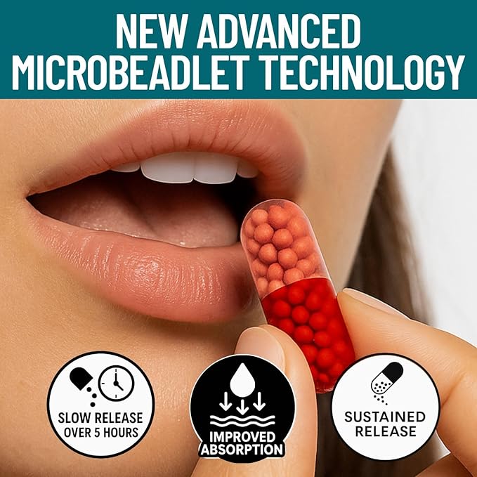 Plus B 11-in-1 Beadlet Capsule – Complete B-Complex with B1 B2 B3 B5 B6 B7 B9 B12 – Timed Release for Energy Vitality Brain Heart Immune Mood &amp Overall Wellness