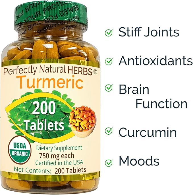 Organic Turmeric 750mg 200 Tablets