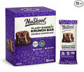 NuSkool Snacks Double Chocolate Keto Friendly Protein Krunch Bars (12 Pack) - 7g Fiber 10g Clean Plant-Based Protein 3g Net Carbs - Gluten-Free Non-GMO Vegan Low Carb Keto Healthy Breakfast Snack