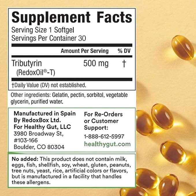 Healthy Gut Tributyrin-X Biome Builder 30 Softgels and Magnesium-HP 60 Capsules