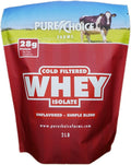 Pure Choice Unflavored Whey Protein Isolate Powder 28g Protein &amp Sugar-Free Undenatured Whey 1 Ingredient No Fillers or Artificial Sweeteners (Unflavored 2 lb)