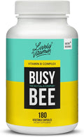 LIVELY VITAMIN CO. Busy Bee - Highly Bioavailable Vitamin B Complex with Choline - Energy - Stress - Brain Fog - Mental Clarity - Oxidative Damage - Dairy Soy Gluten Free - 180 Vegan Capsules