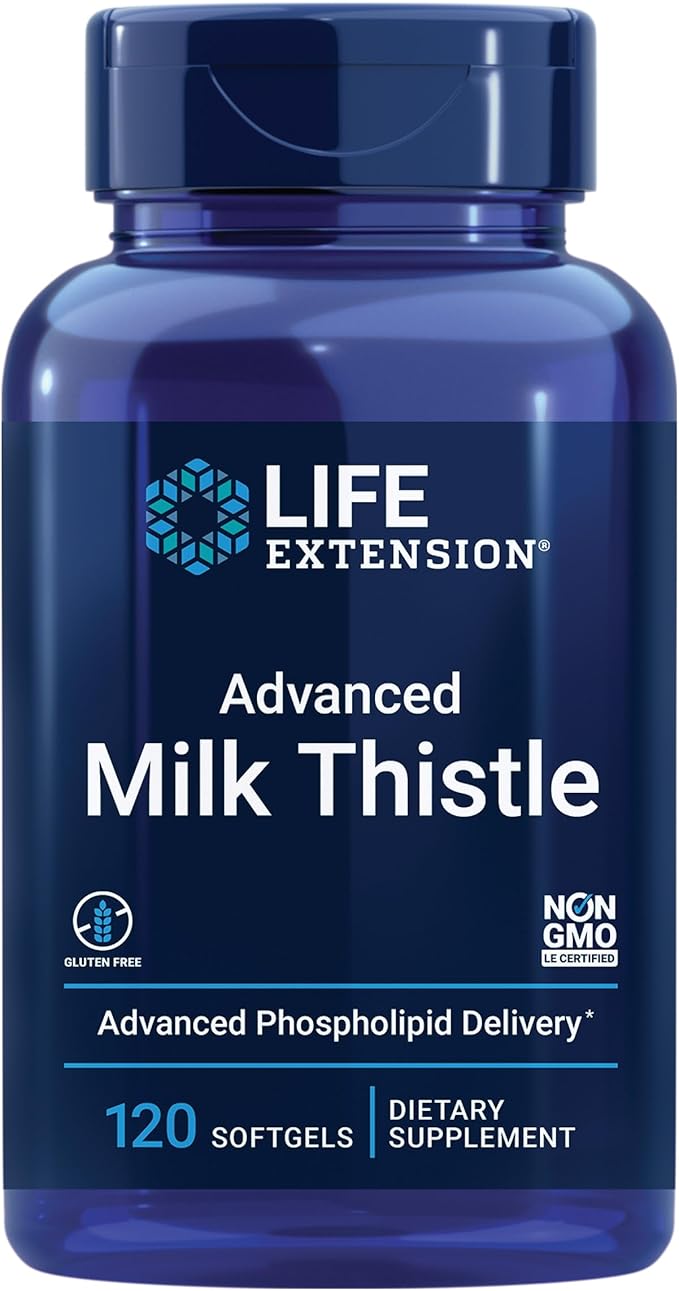 Life Extension Advanced Milk Thistle 120 Softgels and Magnesium 500mg Capsules for Liver Health Detox Support Heart Health and Healthy Bones