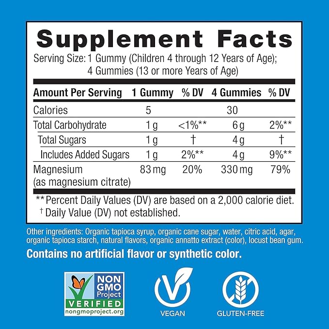 Natural Vitality Calm Magnesium Citrate Kids Supplement Stress Relief Gummies Supports a Healthy Response to Stress Gluten Free Vegan - Sweet Citrus (120 Gummies) &amp Nighttime Berry (120 Gummi