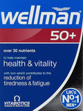 UK's Wellman 50+ Tablets | 30 Nutrients - Contributes to Reduce Tiredness &amp Fatigue (Pack of 1)